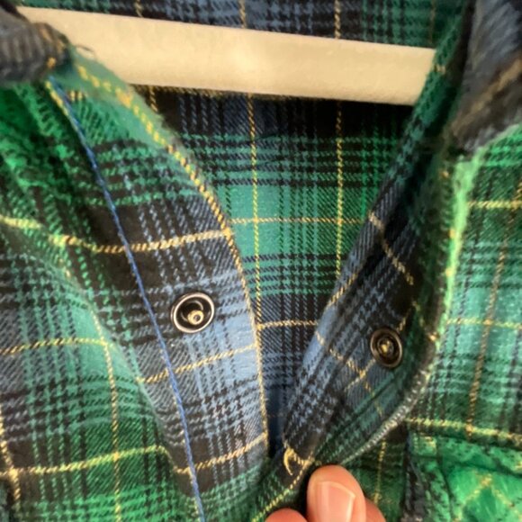 Route66 Mens Green & Blue Plaid Long Sleeve Cabin CoreButton-Up Shirt Casual Wes - Picture 9 of 11
